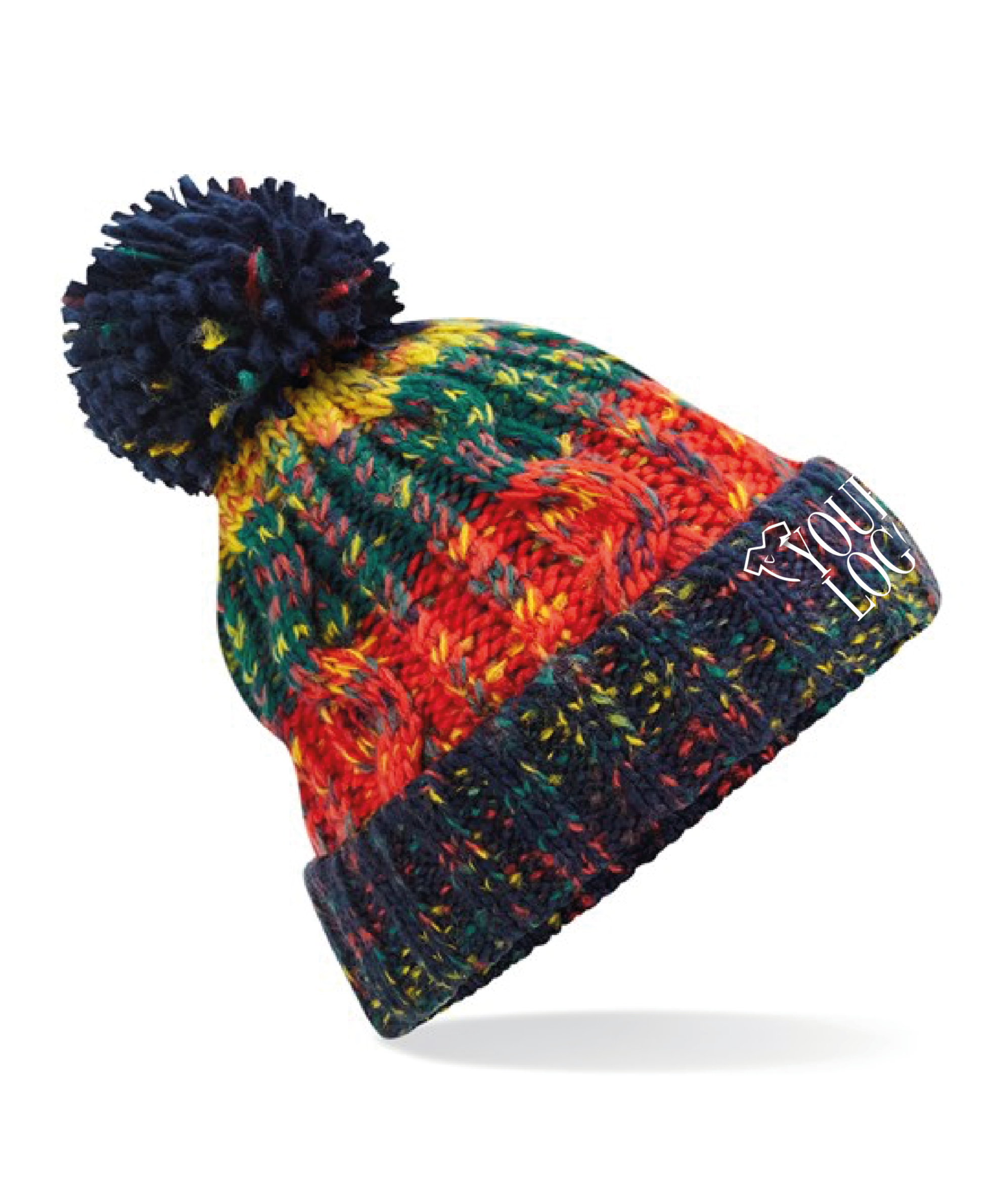 Beechfield Corkscrew pom pom Beanie